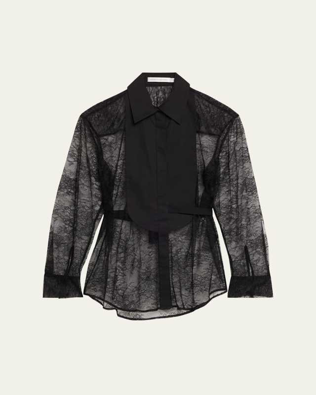 Lace Tuxedo Shirt
